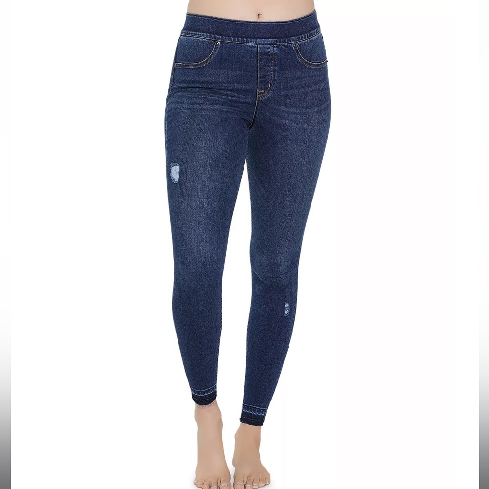 Spanx distressed denim skinny jean leggings